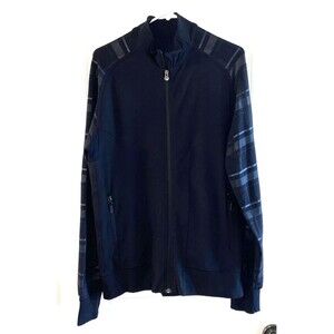 Lululemon Men’s Jacket Full‎ Zip Black Reflective Sleeves -Size Large